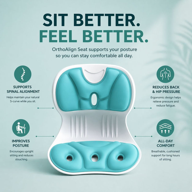 Front view of OrthoAlign Seat showing contoured ergonomic design and support zones