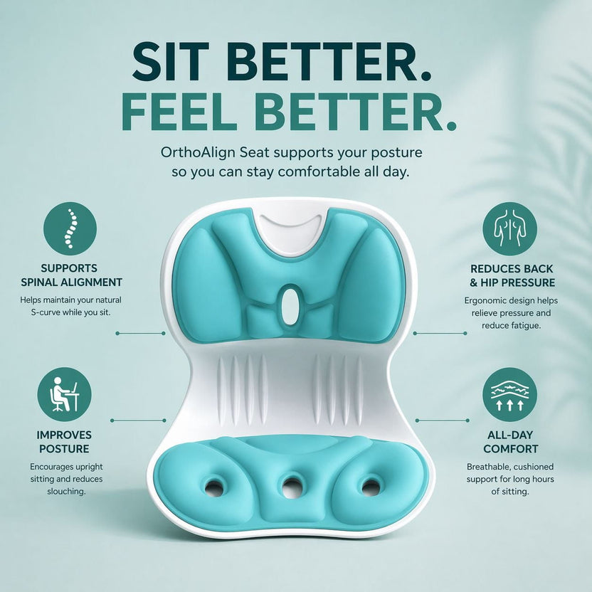 Front view of OrthoAlign Seat showing contoured ergonomic design and support zones