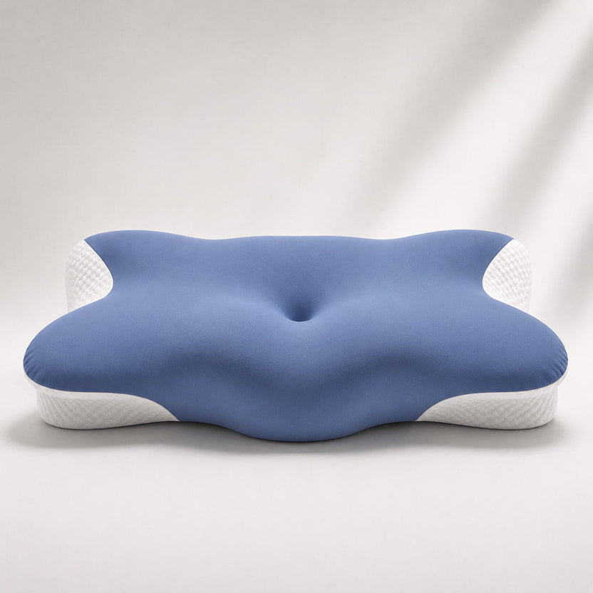 Front view of the Oasisleep Solace Pillow showing the ergonomic neck support contour