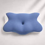 Top view of the Oasisleep Solace Pillow highlighting the center cradle and shoulder contours